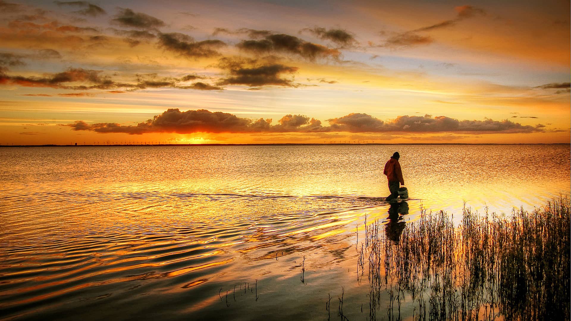 fisherman fjord sky landscape sea  