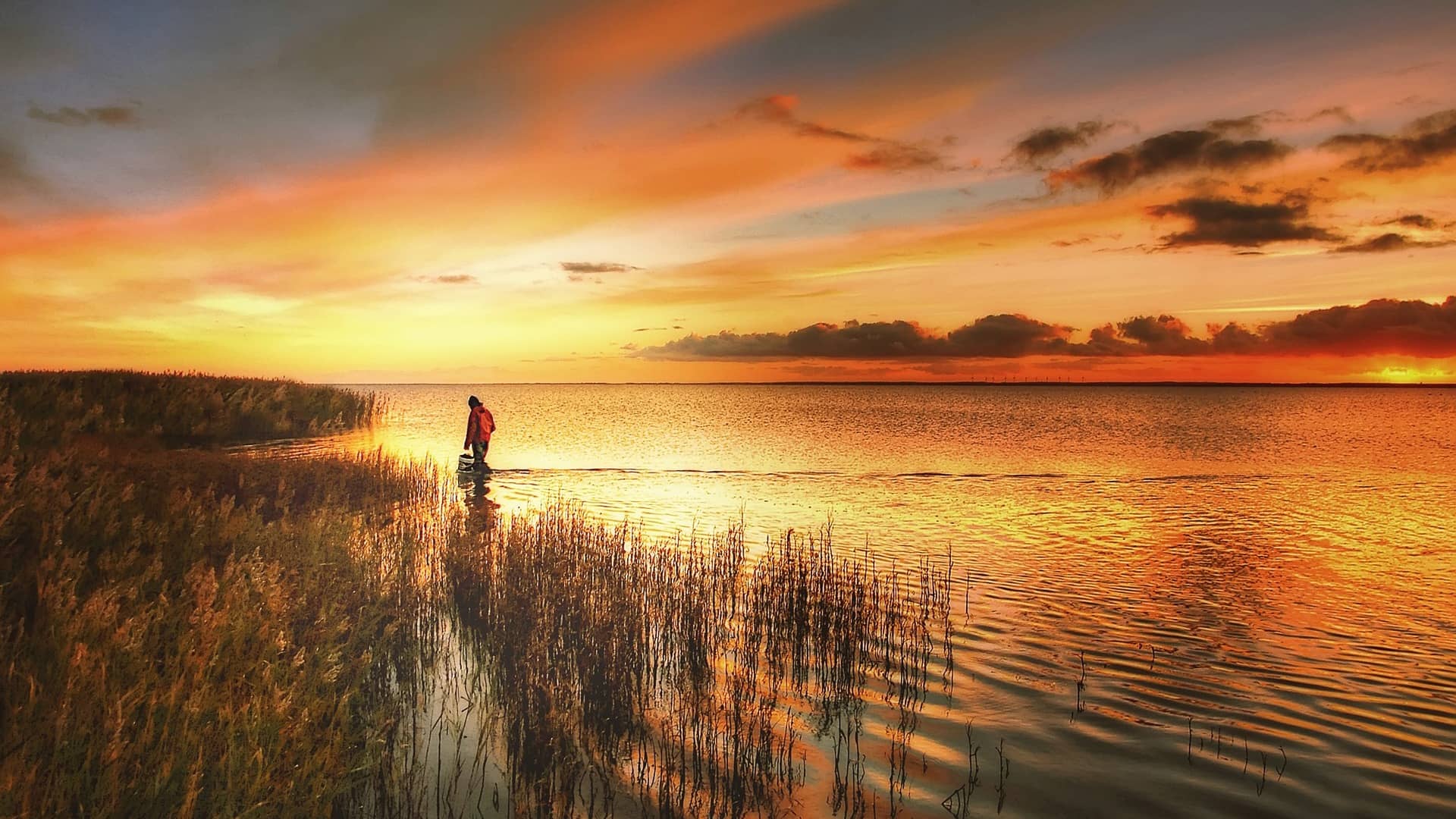 fisherman fjord sky landscape sea  