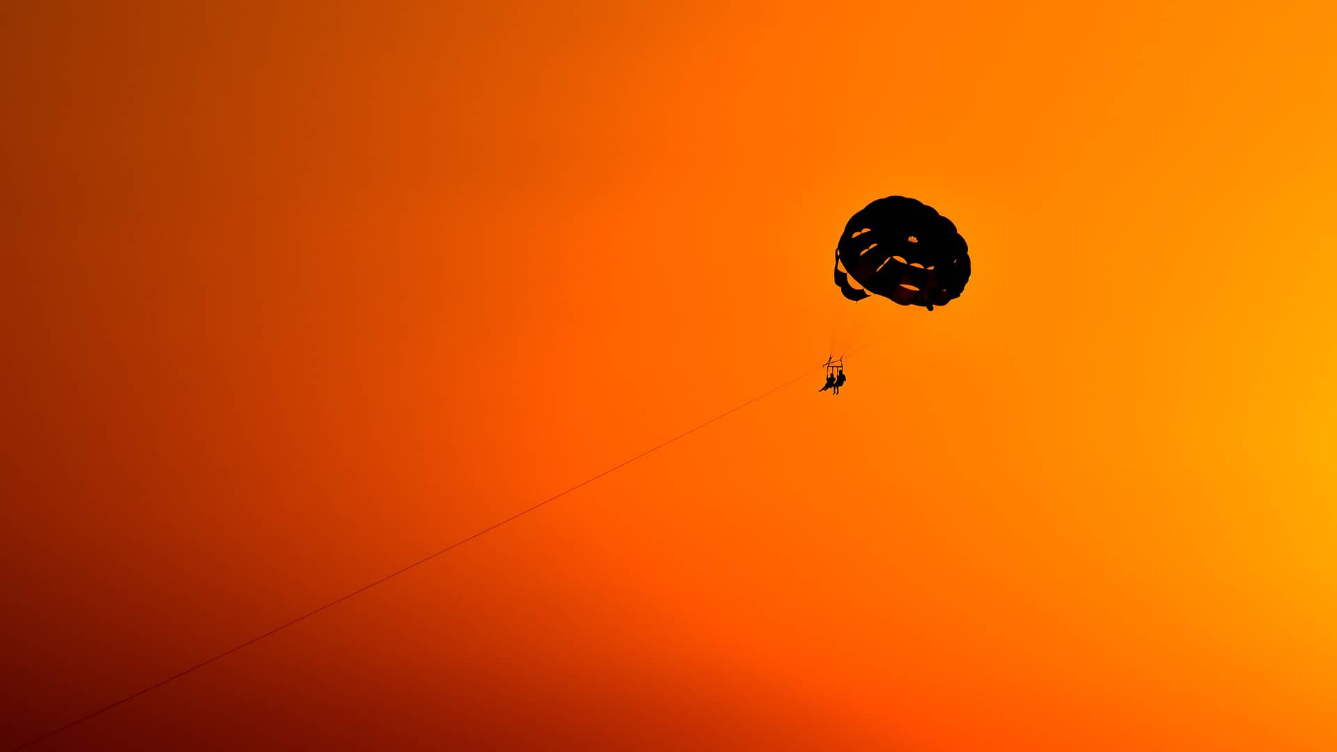 sunset parachute sky nature  