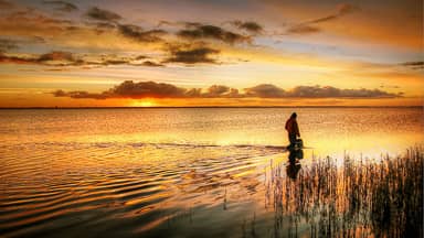 fisherman fjord sky landscape sea  