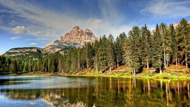 lago antorno three zinnen dolomites  